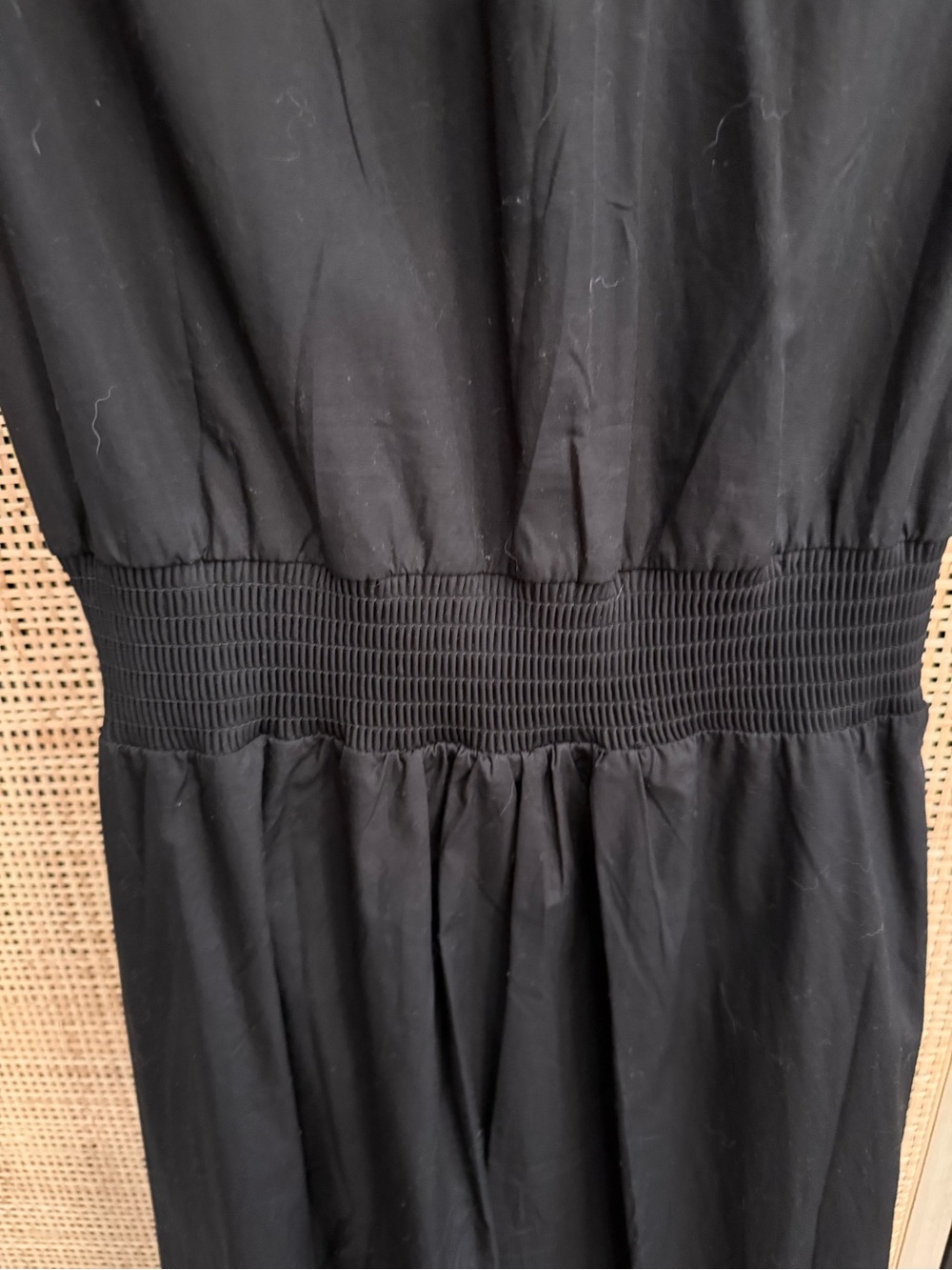 Evereve Perry Midi Dress Black Sleeveless Button-Front Dress with Tie Waist - Picture 5 of 10